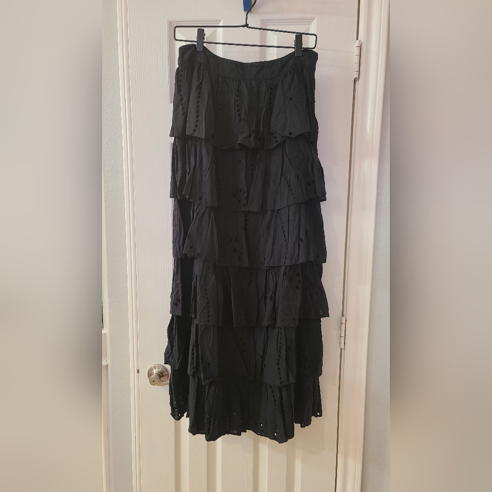 Anthropologie Ruffle Maxi Skirt